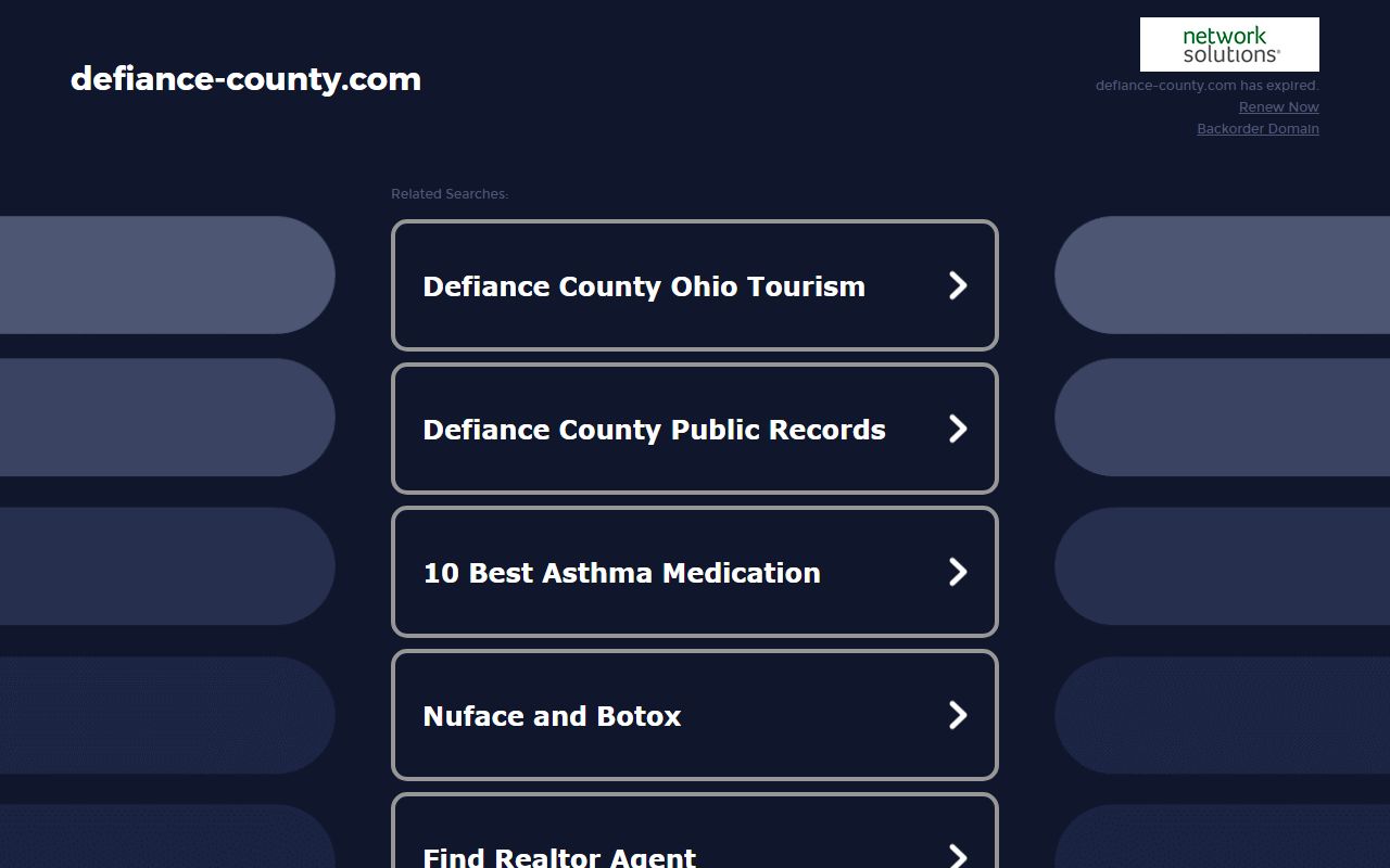 Defiance County Sheriff's Office website for arrest records