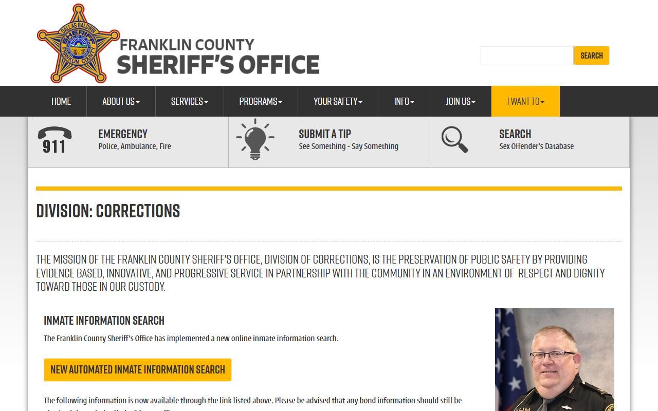 Franklin County Corrections Center arrest records and facility information