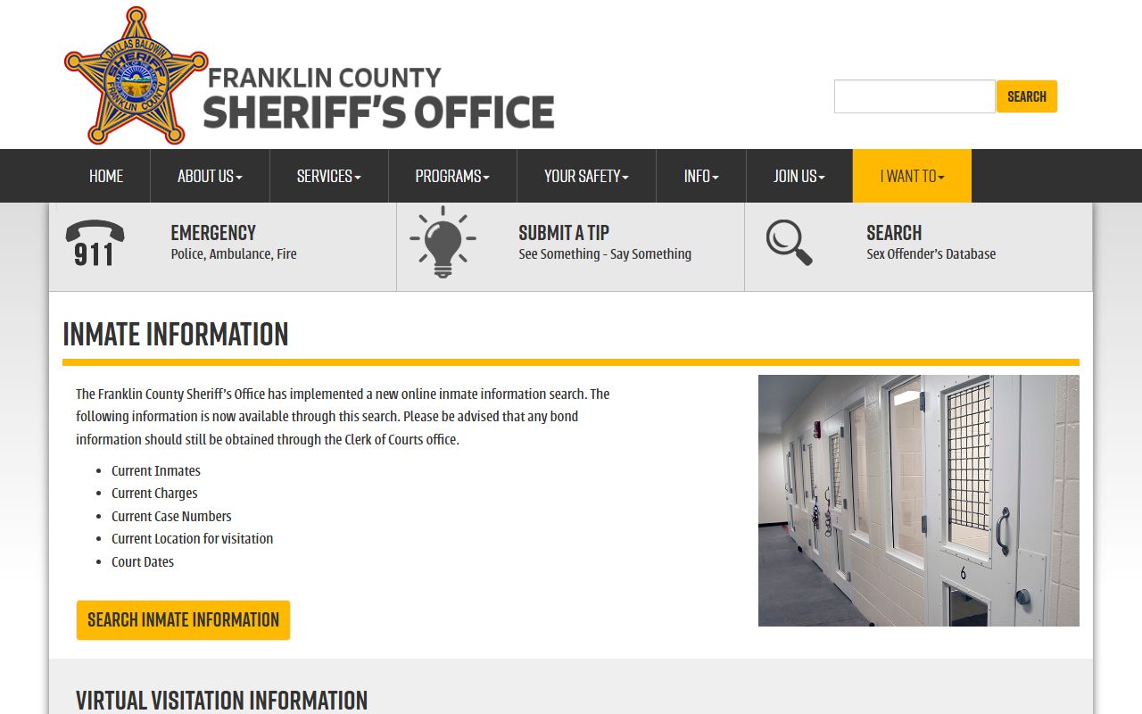 Franklin County inmate information search for arrest records