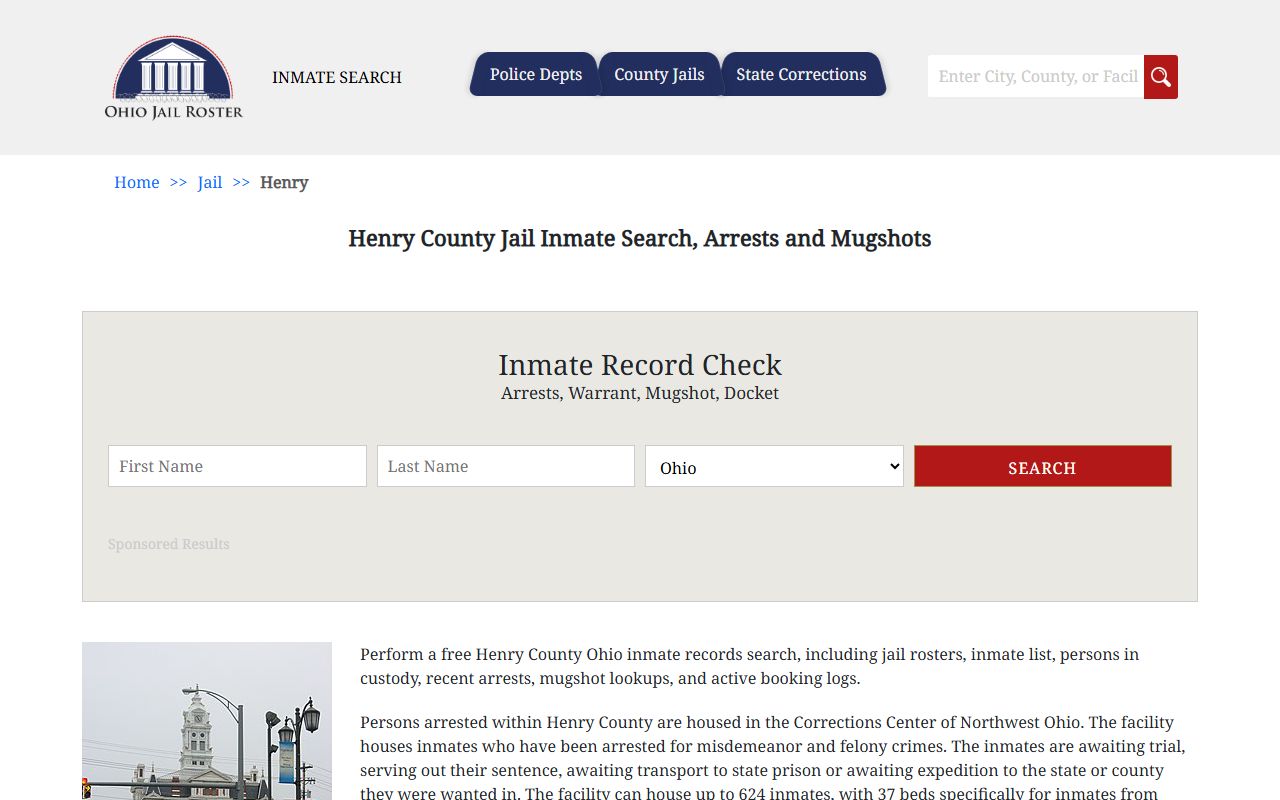 Henry County jail inmate search for arrest records in Henry County Ohio