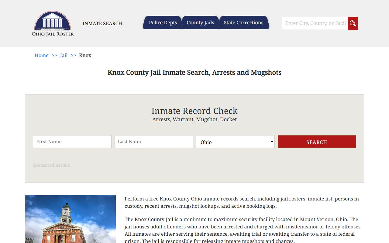 Knox County jail inmate search for current arrest records