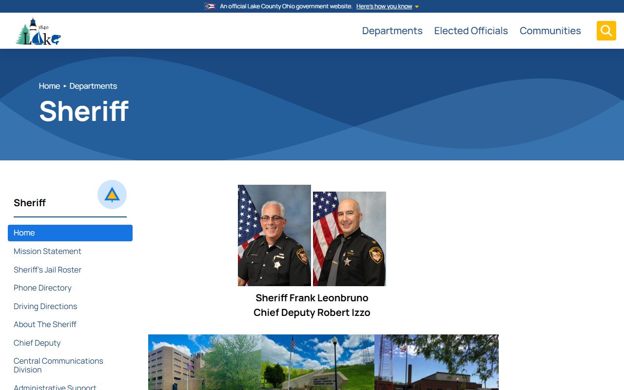 Lake County Sheriff's Office website for arrest records and department information