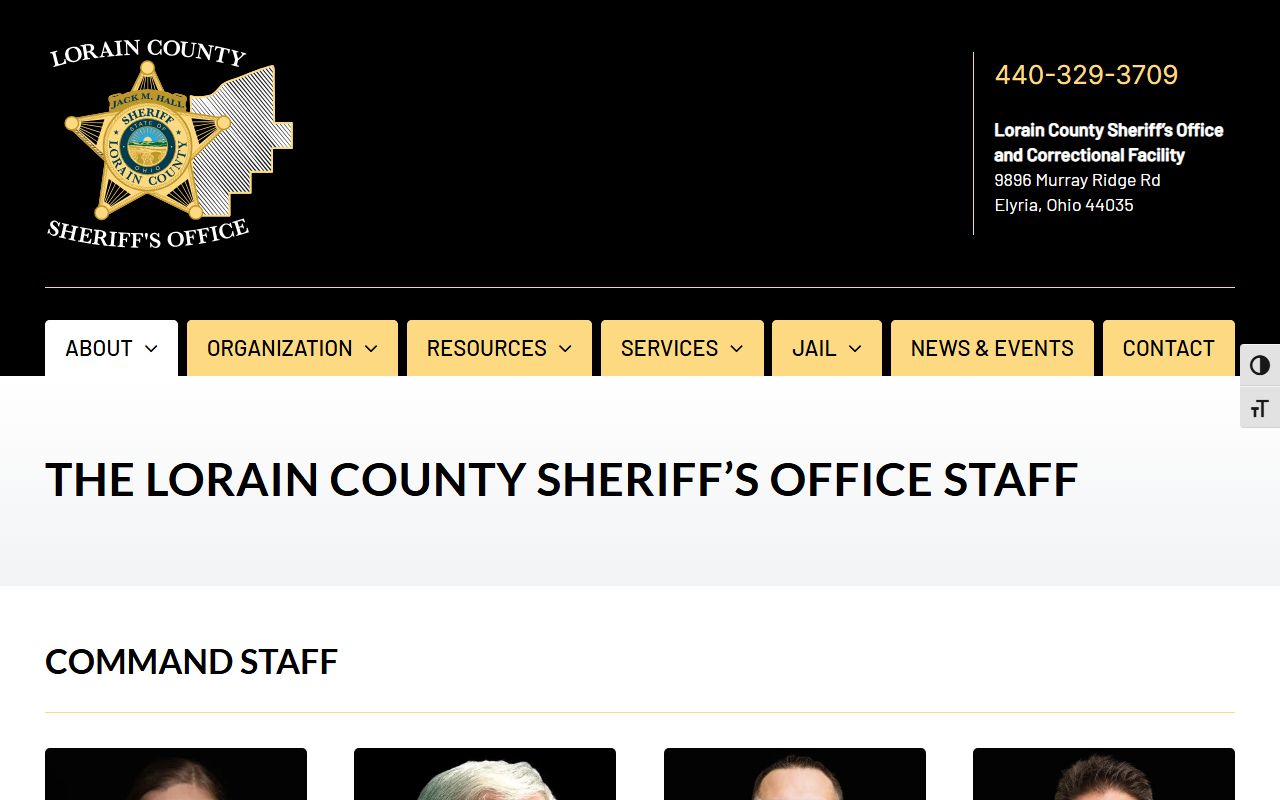 Lorain County Sheriff's Office staff and arrest records information