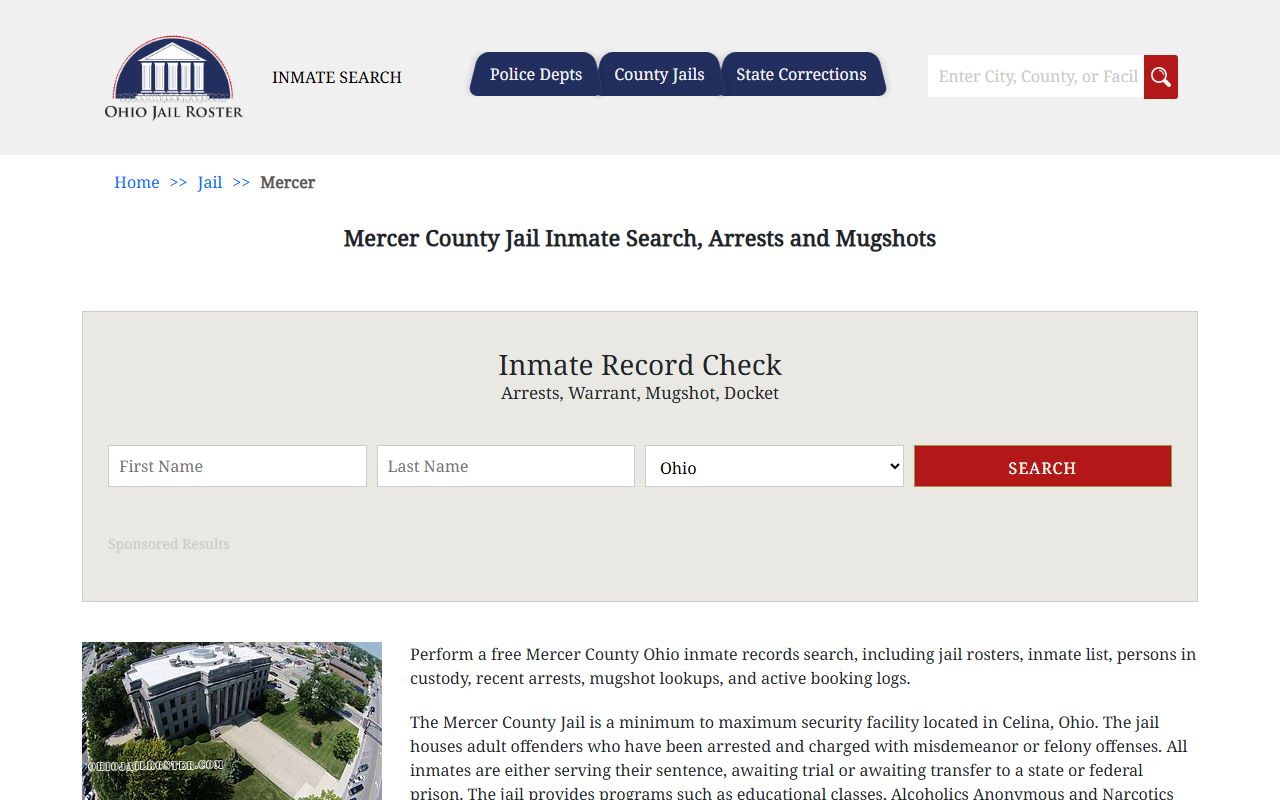 Mercer County Sheriff jail inmate search and arrest records