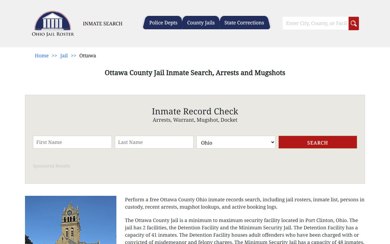 Ottawa County Sheriff jail inmate search for arrest records