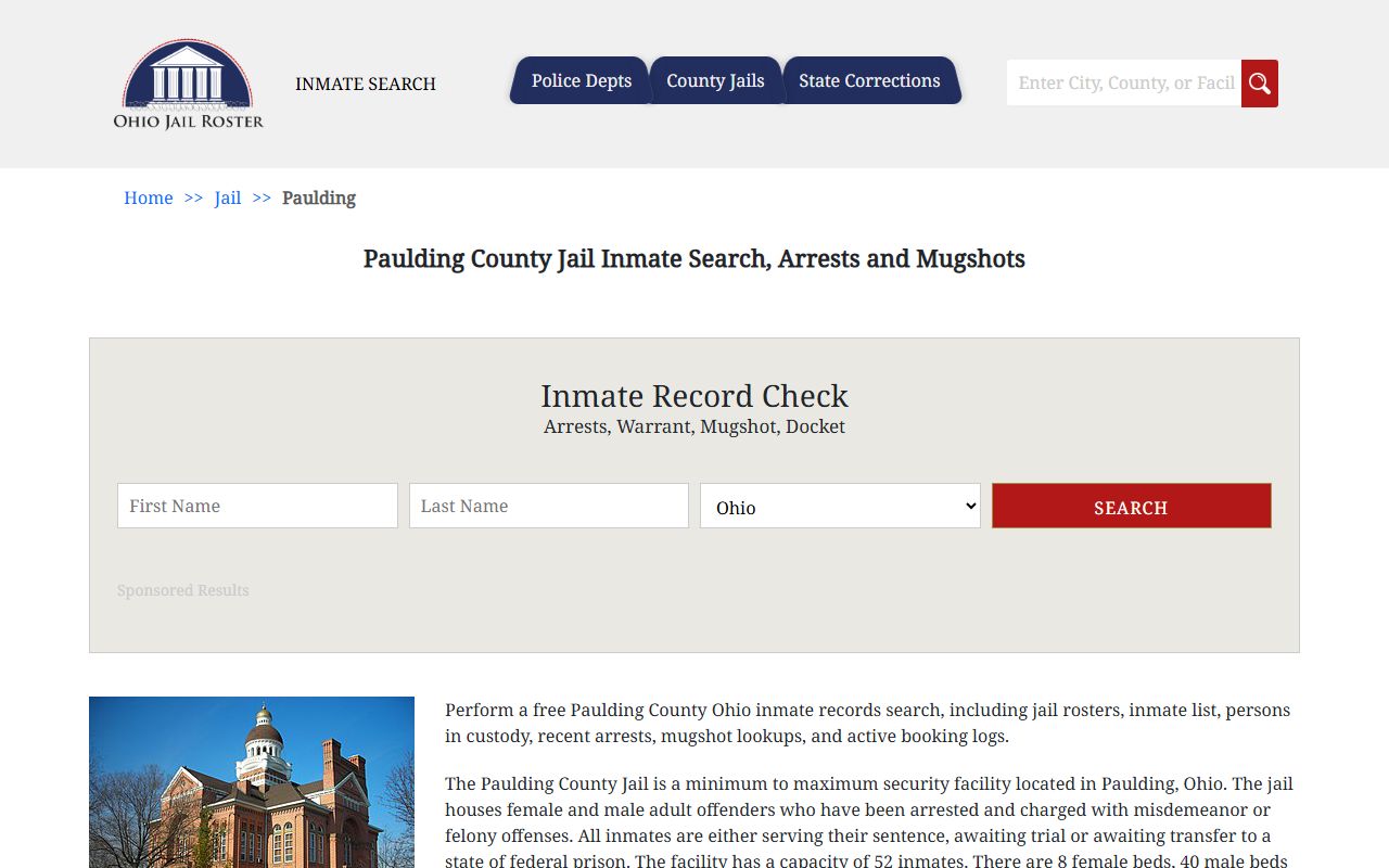 Paulding County Sheriff jail inmate search for arrest records