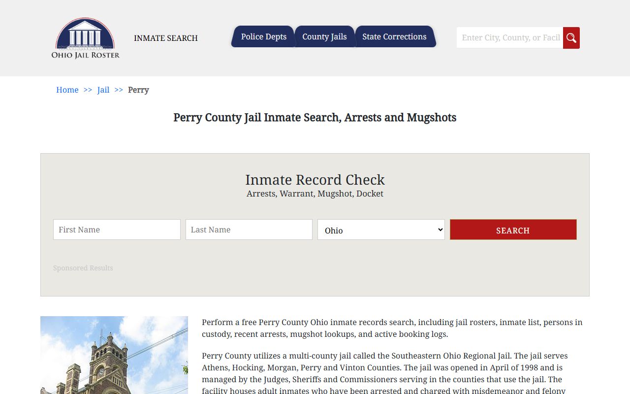 Perry County Jail inmate search for current arrest records