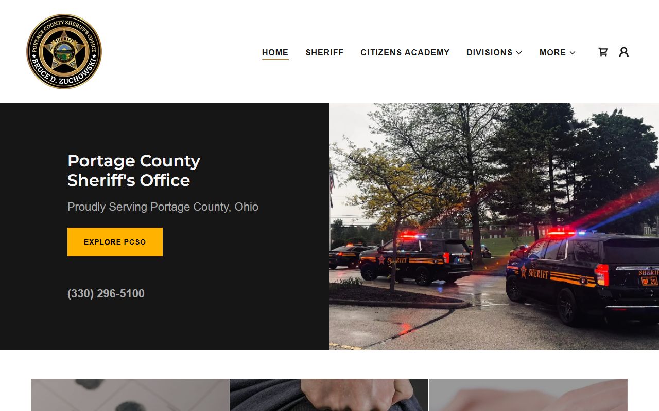 Portage County Sheriff's Office website for arrest records and jail information