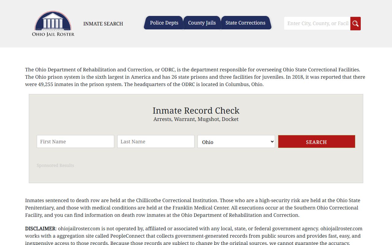 Tuscarawas County jail inmate search for arrest records in New Philadelphia Ohio