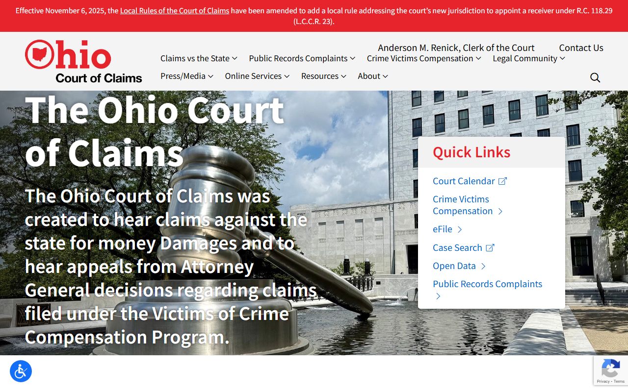 Ohio Court of Claims for arrest records access disputes